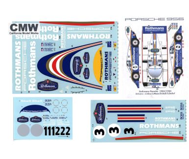 Porsche 956 "Rothmans" SWC/Le Mans 1982/83 1/12 - CMW California Model Works - CMW-12002DE