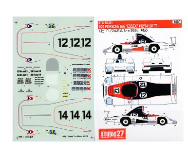 Porsche 936/78 Essex - Le Mans 1979 #12 #14 1/24 - Studio 27 - ST27-DC334 - Decals