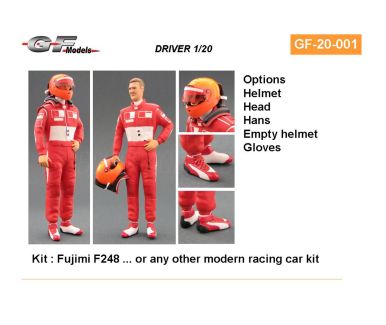 Diver figure Michael Schumacher Fujimi Ferrari F248 or any other modern racing car kit 1/20 - GF Models - GF-20-001