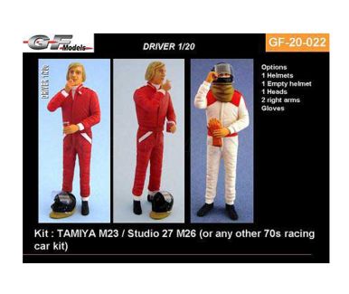 Diver figure for James Hunt McLaren M23/M26 or any other 70s racing car kit 1/20 - GF Models - 20023