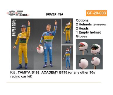 Diver figure for example Benetton B192, Benetton B195 or any other 90s racing car kit 1/20 - GF Models - 20003