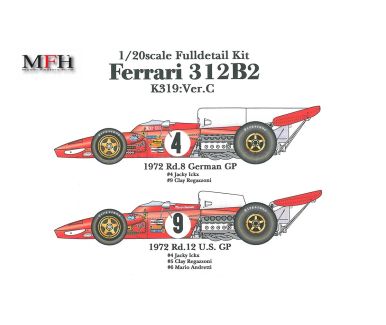 Ferrari 312B2 Ver. C  German/USA GP GP 1972 1/20 - Model Factory Hiro - MFH-K319