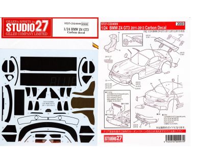 BMW Z4 GT3 Carbon Decals 1/24 - Studio 27 - ST27-CD24009