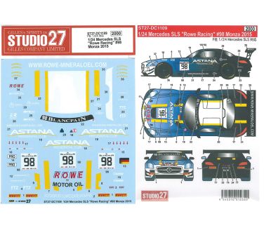 Mercedes SLS AMG GT3 "Sports & You" Italian GT Imola 2015 1/24 Decal - Studio27 - DC1142