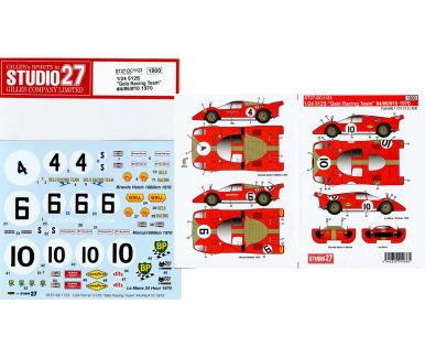 Ferrari 512S "Gelo Racing Team" 1970 1/24 Decal - Studio27 - DC1123