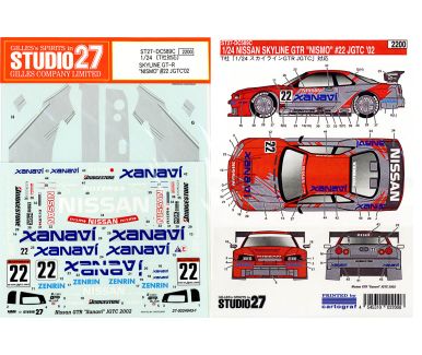 Nissan Skyline GT-R (Z34) "NISMO" #22 JGTC 2002 1/24 - Studio27 - DC589
