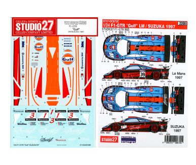 McLaren F1 GTR Long Tail "Gulf" Le Mans 24 Hours  / 1000 km Suzuka 1997 1/24 Decal - Studio27 - ST27-DC672