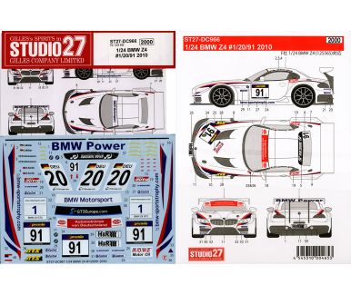 BMW Z4 Doerr #69 1/24 - Nurburgring 24 Hours - Studio27 - ST27-DC942 - Decals