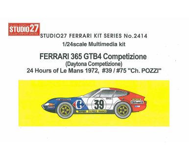 Ferrari 365 GTB/4 Daytona - Ch. Pozzi #39 #75 Le Mans 1972 1/24 - Studio27 - ST27-FR2414