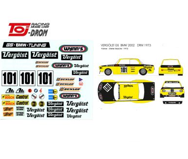 BMW 2002 "Vergölst GS Tuning" Deutsche Rennsport-Meisterschaft 1973 1/24 Decal - TojDROM- BMW005