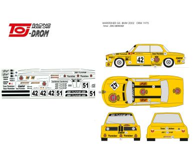 BMW 2002 "Warsteiner GS Tuning" Deutsche Rennsport-Meisterschaft 1975 1/24 Decal - TojDROM