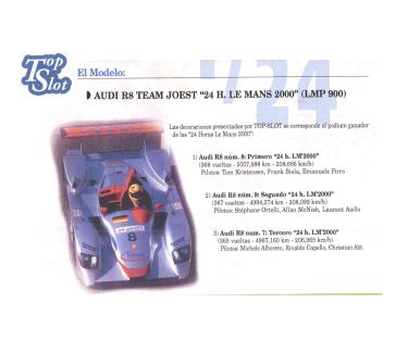 Audi R8 Le Mans 24 Hours 2000 Slot Kit 1/24 - Top Slot - 3002