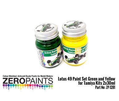 Lotus 49 Paint Set Green and Yellow for Tamiya Kits 2x30ml - Zero Paints - ZP-1281