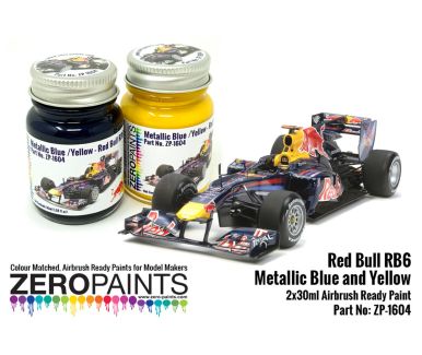 Red Bull RB6 Metallic Blue and Yellow Paint Set 2x30ml - Zero Paints - ZP-1604